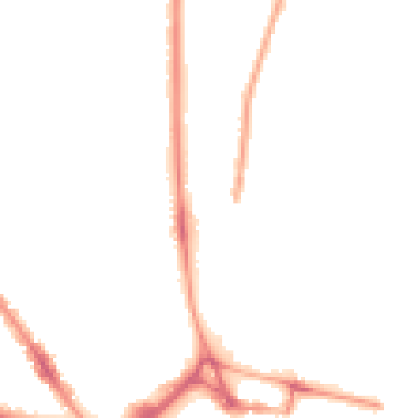 Night-time road noise heatmap for LU2 7PY