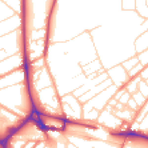 Daytime road noise heatmap for LU2 7QP
