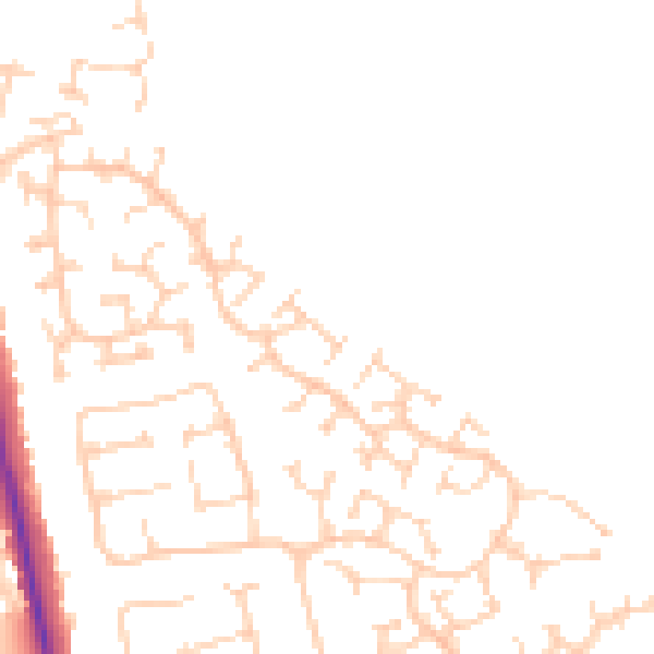 Daytime road noise heatmap for LU2 7SQ