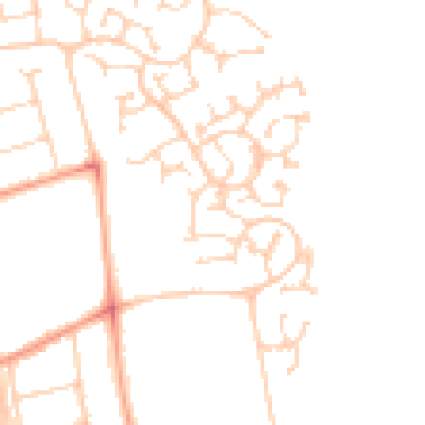 Daytime road noise heatmap for LU2 7XZ