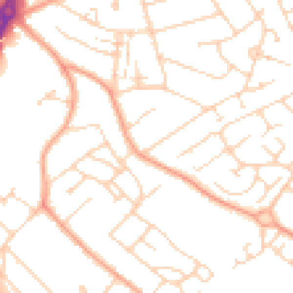 Daytime road noise heatmap for LU2 8AG