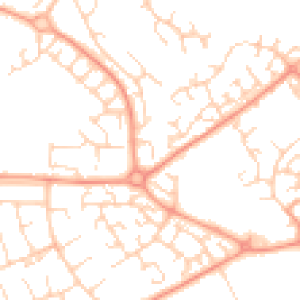 Daytime road noise heatmap for LU2 8AJ
