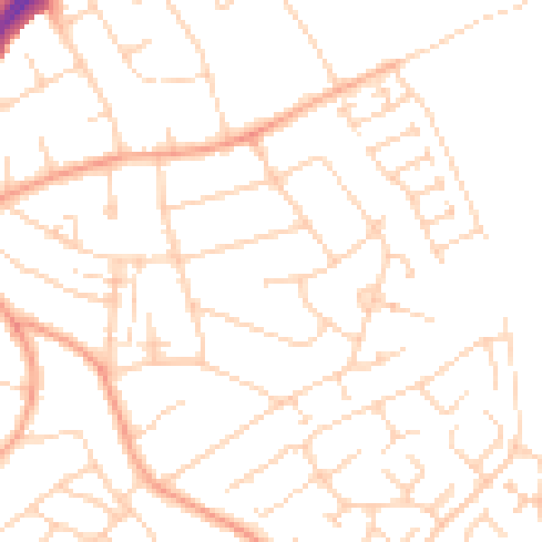 Daytime road noise heatmap for LU2 8EA