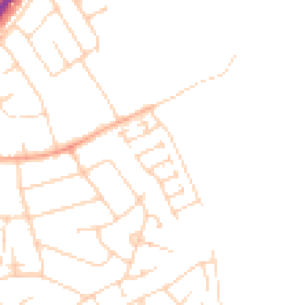 Daytime road noise heatmap for LU2 8HS