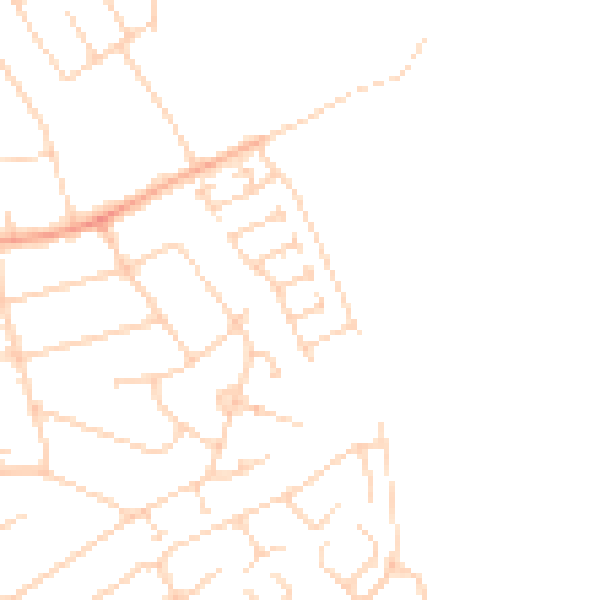 Daytime road noise heatmap for LU2 8HX