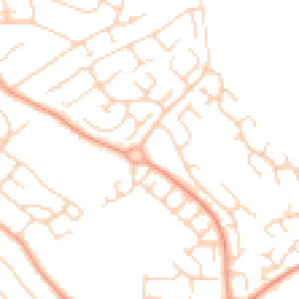 Daytime road noise heatmap for LU2 8JE