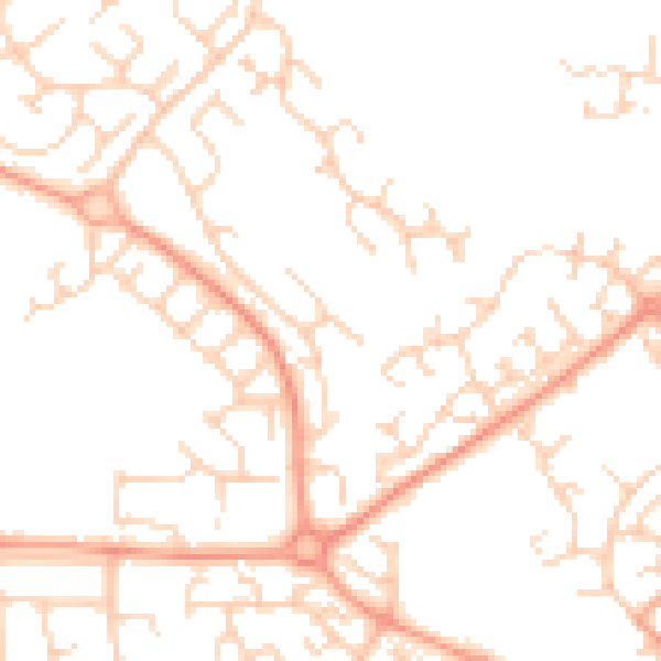 Daytime road noise heatmap for LU2 8JQ