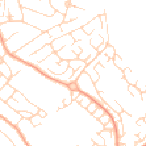 Daytime road noise heatmap for LU2 8JR