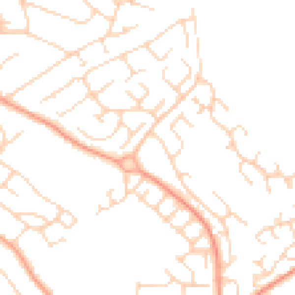 Daytime road noise heatmap for LU2 8JY