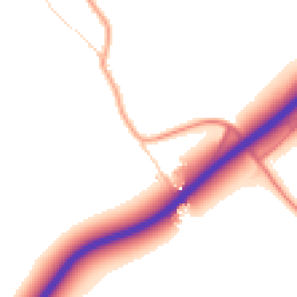 Daytime road noise heatmap for LU2 8LH
