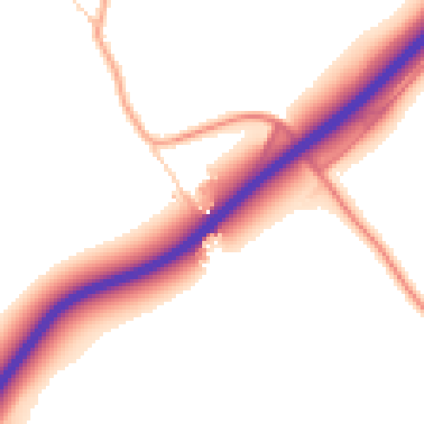 Daytime road noise heatmap for LU2 8NL