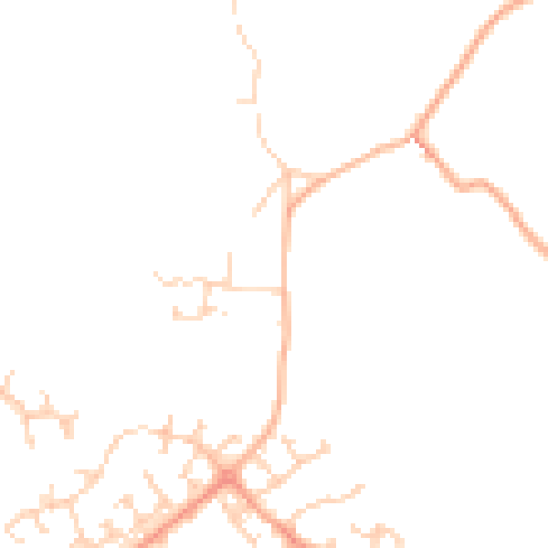 Daytime road noise heatmap for LU2 8PZ