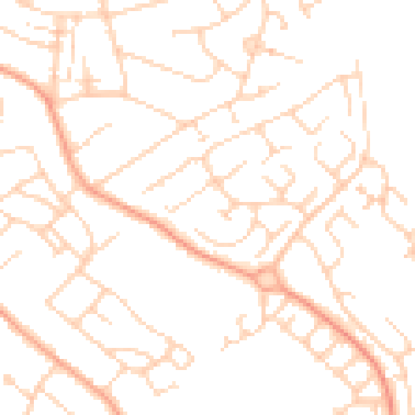 Daytime road noise heatmap for LU2 8QH