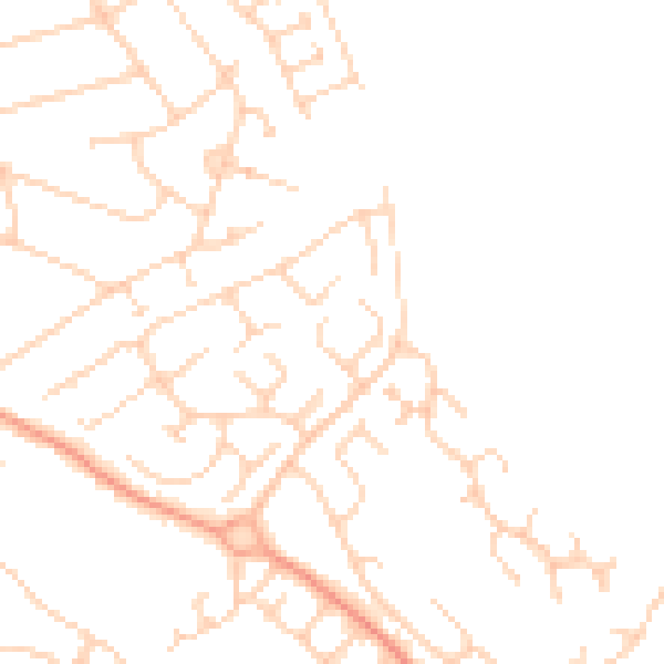 Daytime road noise heatmap for LU2 8QJ