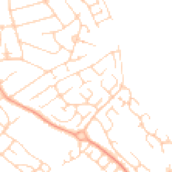 Daytime road noise heatmap for LU2 8QS