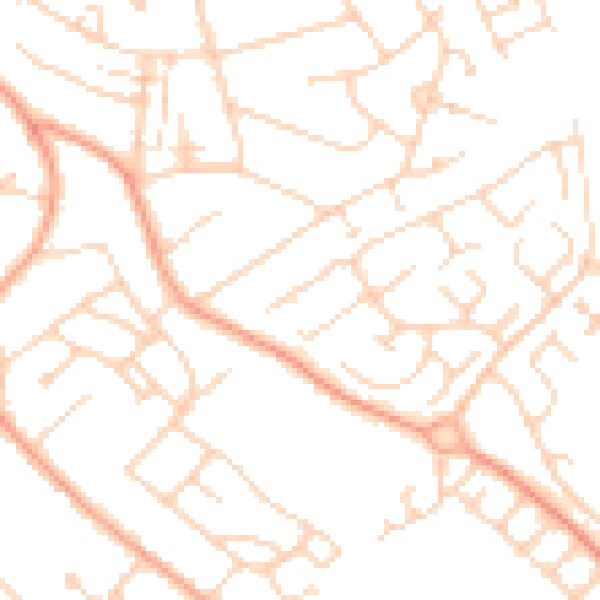 Daytime road noise heatmap for LU2 8QZ