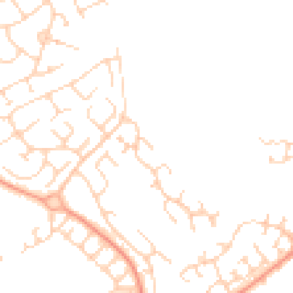 Daytime road noise heatmap for LU2 8RP