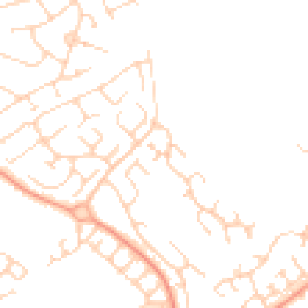 Daytime road noise heatmap for LU2 8RR