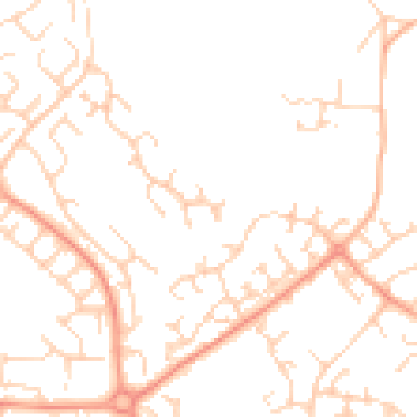 Daytime road noise heatmap for LU2 8RU