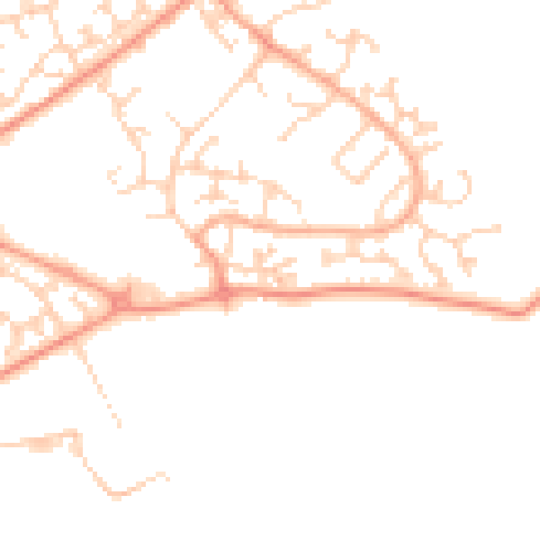 Daytime road noise heatmap for LU2 8SJ