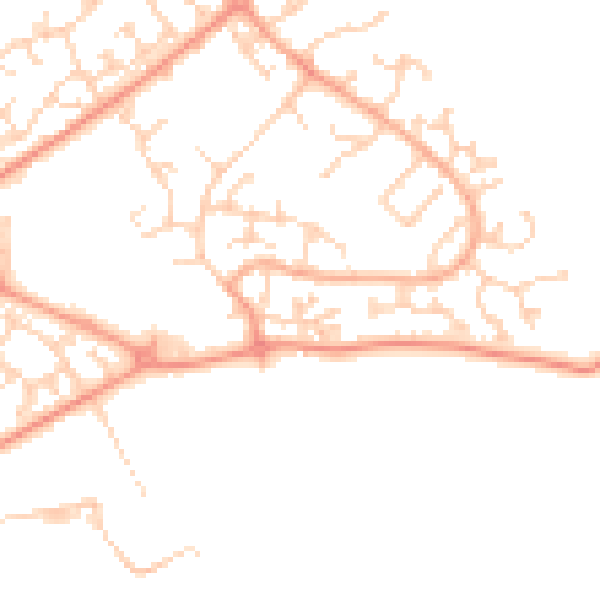 Daytime road noise heatmap for LU2 8SL