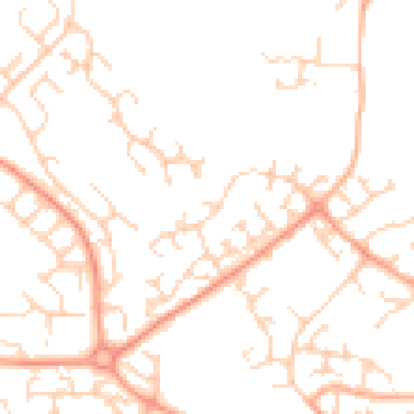 Daytime road noise heatmap for LU2 8SZ