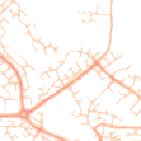 Daytime road noise heatmap for LU2 8TD
