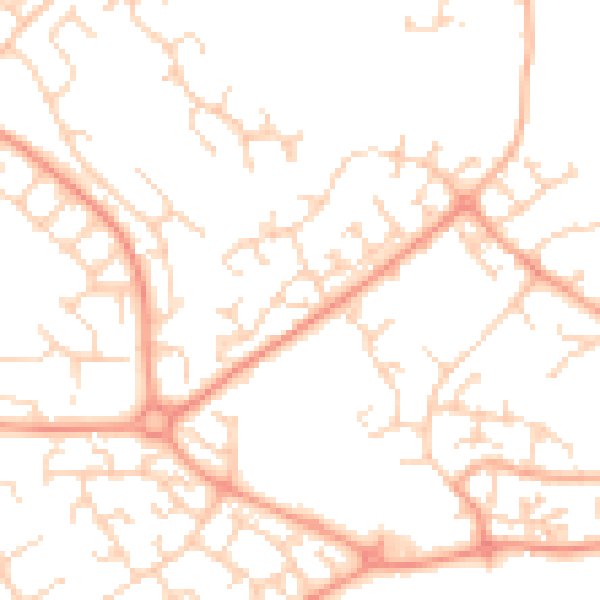 Daytime road noise heatmap for LU2 8TH
