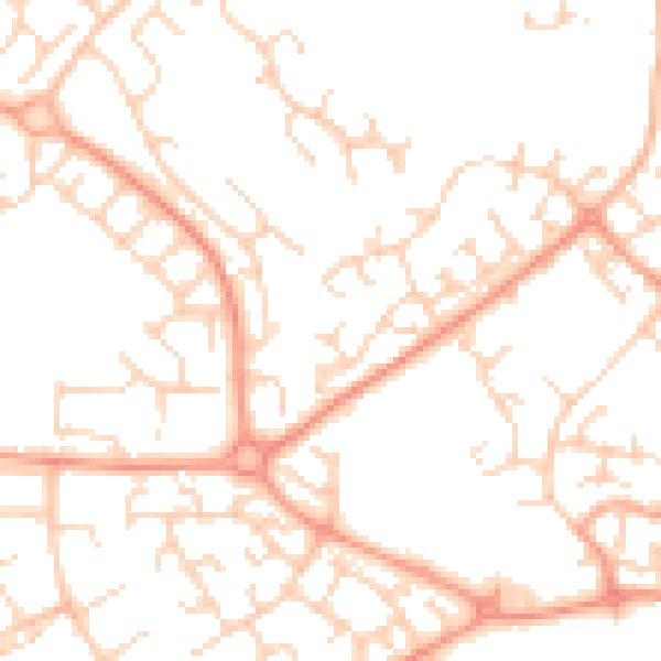 Daytime road noise heatmap for LU2 8TP