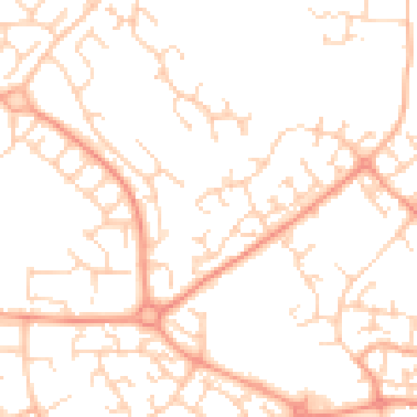 Daytime road noise heatmap for LU2 8TS