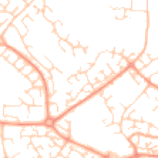Daytime road noise heatmap for LU2 8TU