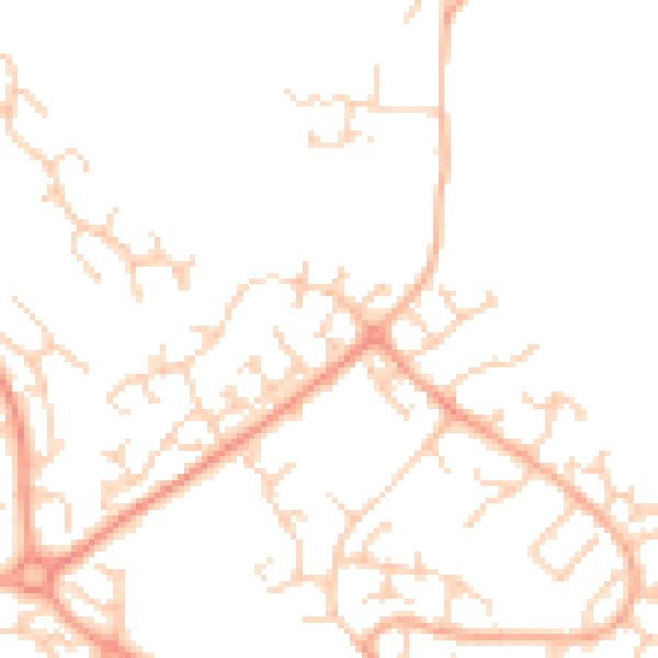 Daytime road noise heatmap for LU2 8UA