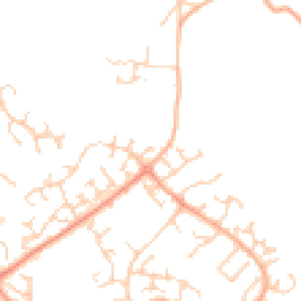 Daytime road noise heatmap for LU2 8UB