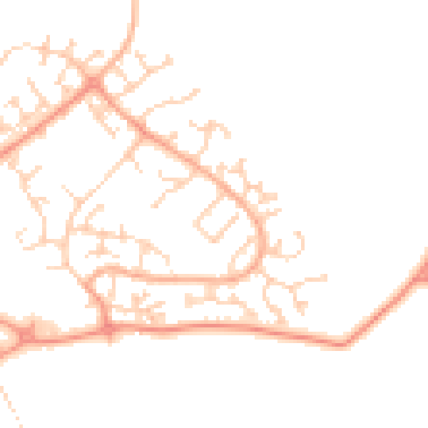 Daytime road noise heatmap for LU2 8UH