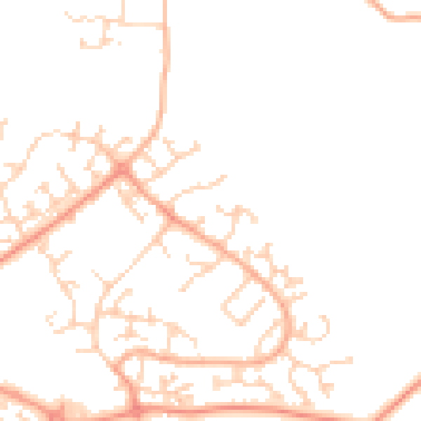Daytime road noise heatmap for LU2 8UT