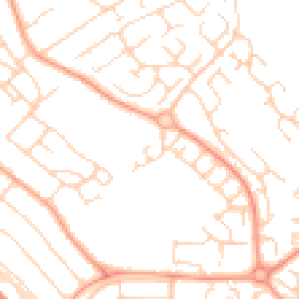 Daytime road noise heatmap for LU2 9DL