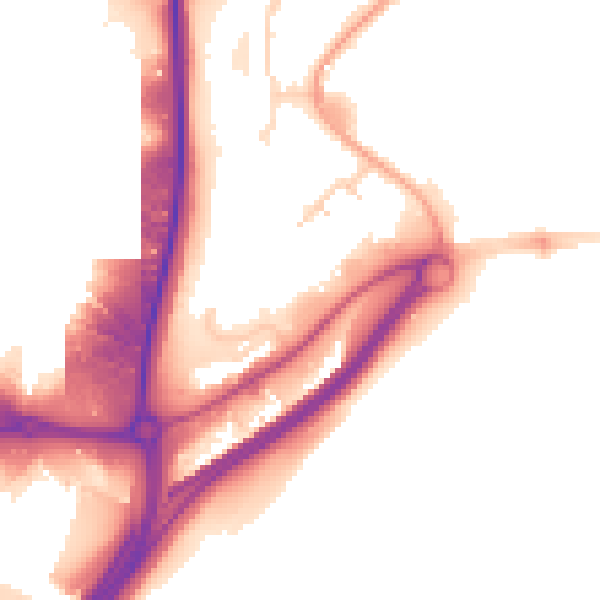 Daytime road noise heatmap for LU2 9LF