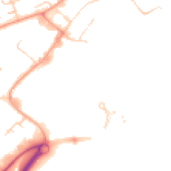 Daytime road noise heatmap for LU2 9LU