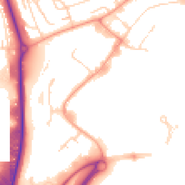 Daytime road noise heatmap for LU2 9PA