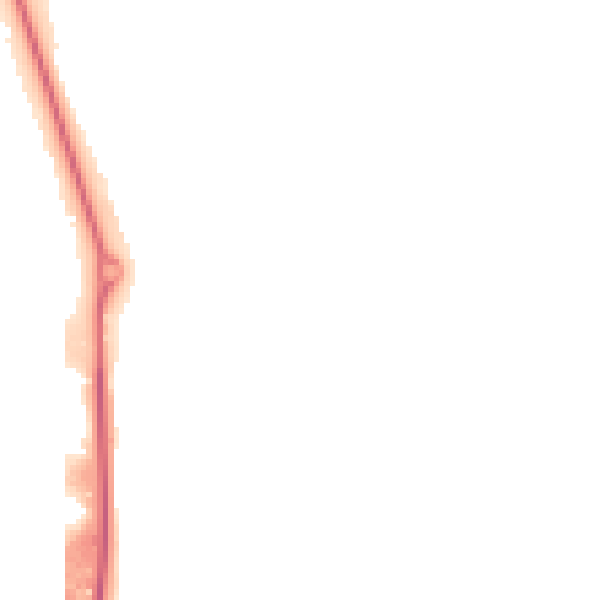 Night-time road noise heatmap for LU2 9PB