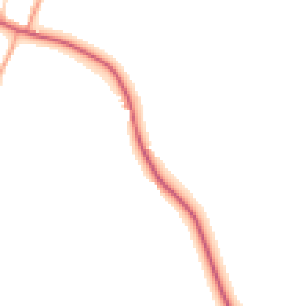 Daytime road noise heatmap for LU2 9PU