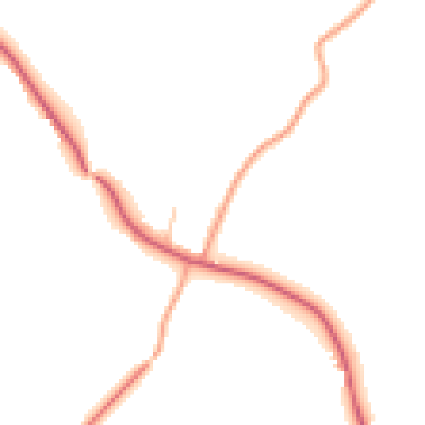 Daytime road noise heatmap for LU2 9PY