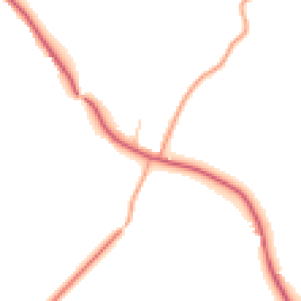 Daytime road noise heatmap for LU2 9PZ