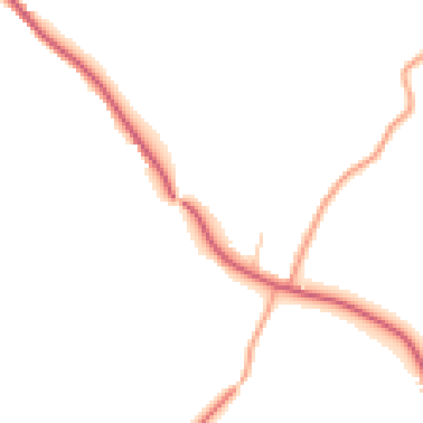 Daytime road noise heatmap for LU2 9QB