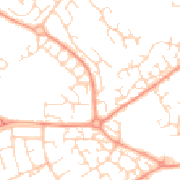 Daytime road noise heatmap for LU2 9RL