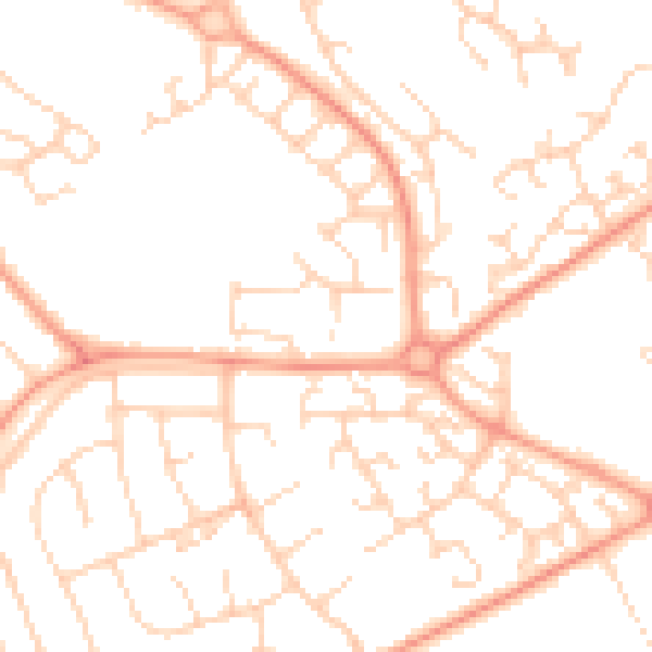 Daytime road noise heatmap for LU2 9RN