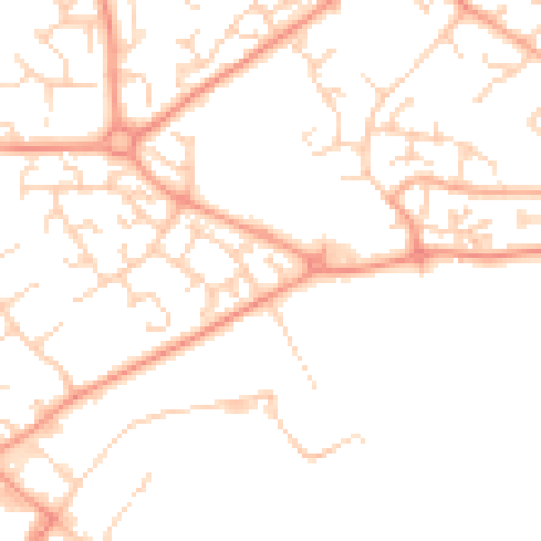 Daytime road noise heatmap for LU2 9RT