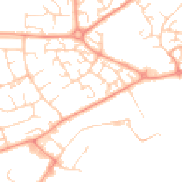 Daytime road noise heatmap for LU2 9RZ