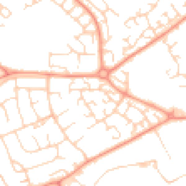 Daytime road noise heatmap for LU2 9SG