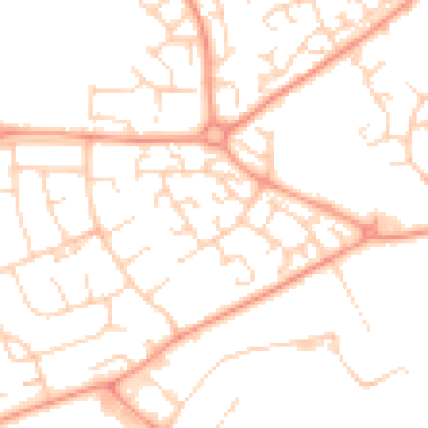 Daytime road noise heatmap for LU2 9SJ